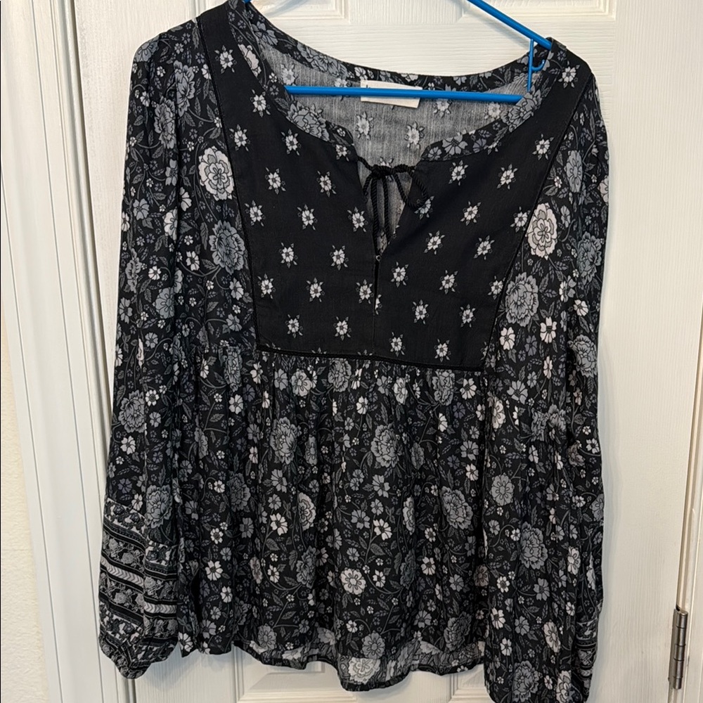 Floral Lucky Brand Peasant Top
